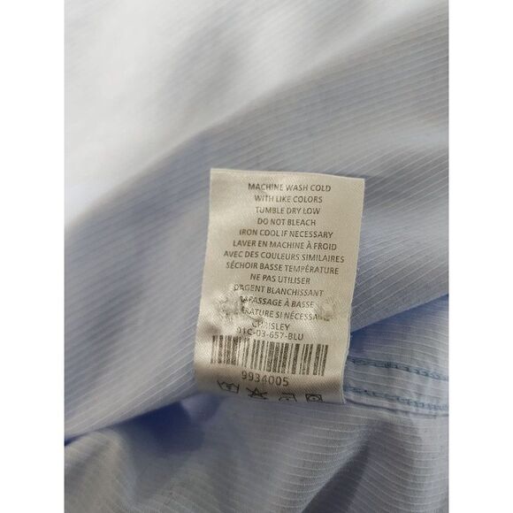 Five Four Men's Blue Dress Shirt, 2XL - Picture 7 of 10